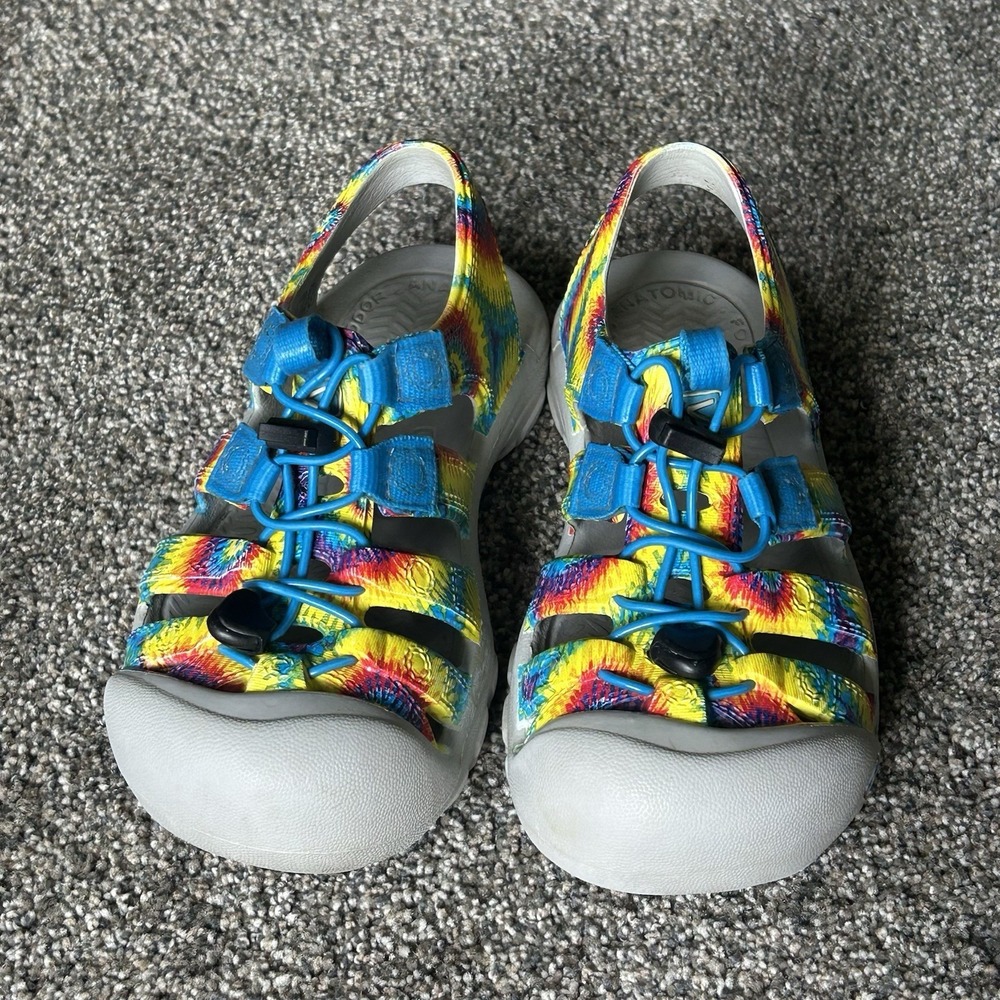 KEEN Newport Kids Size 2 Waterproof Rubber Sandals Hiking Closed Toe Tie Dye - Picture 6 of 8
